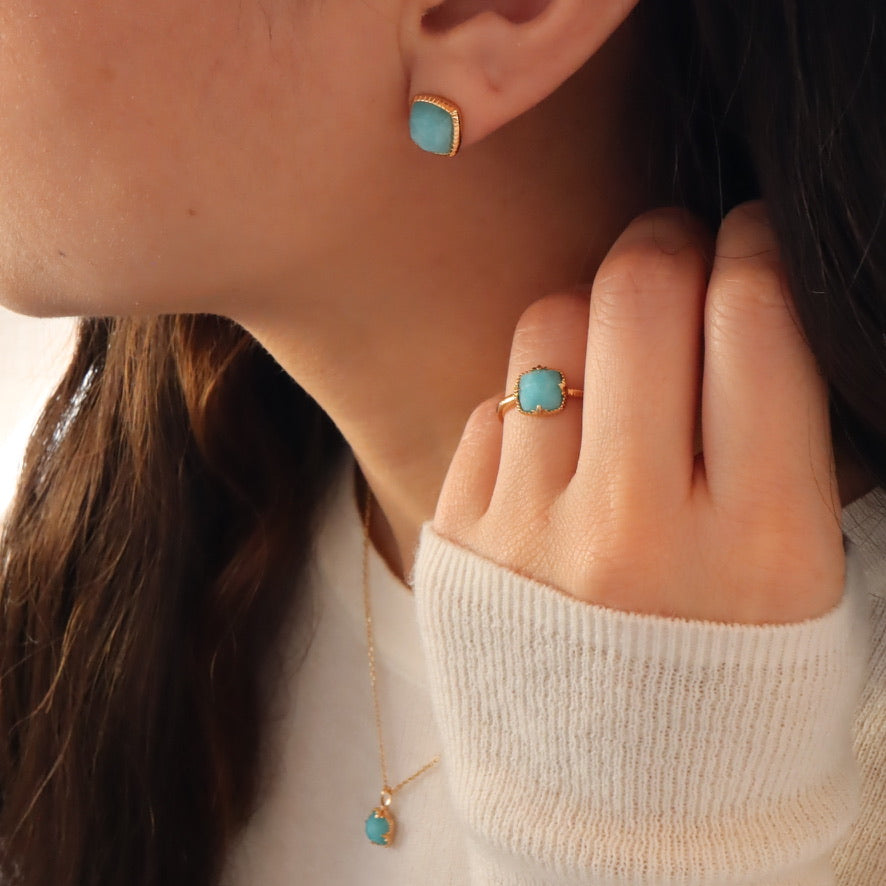 Bague en amazonite S925