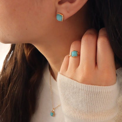 Bague en amazonite S925