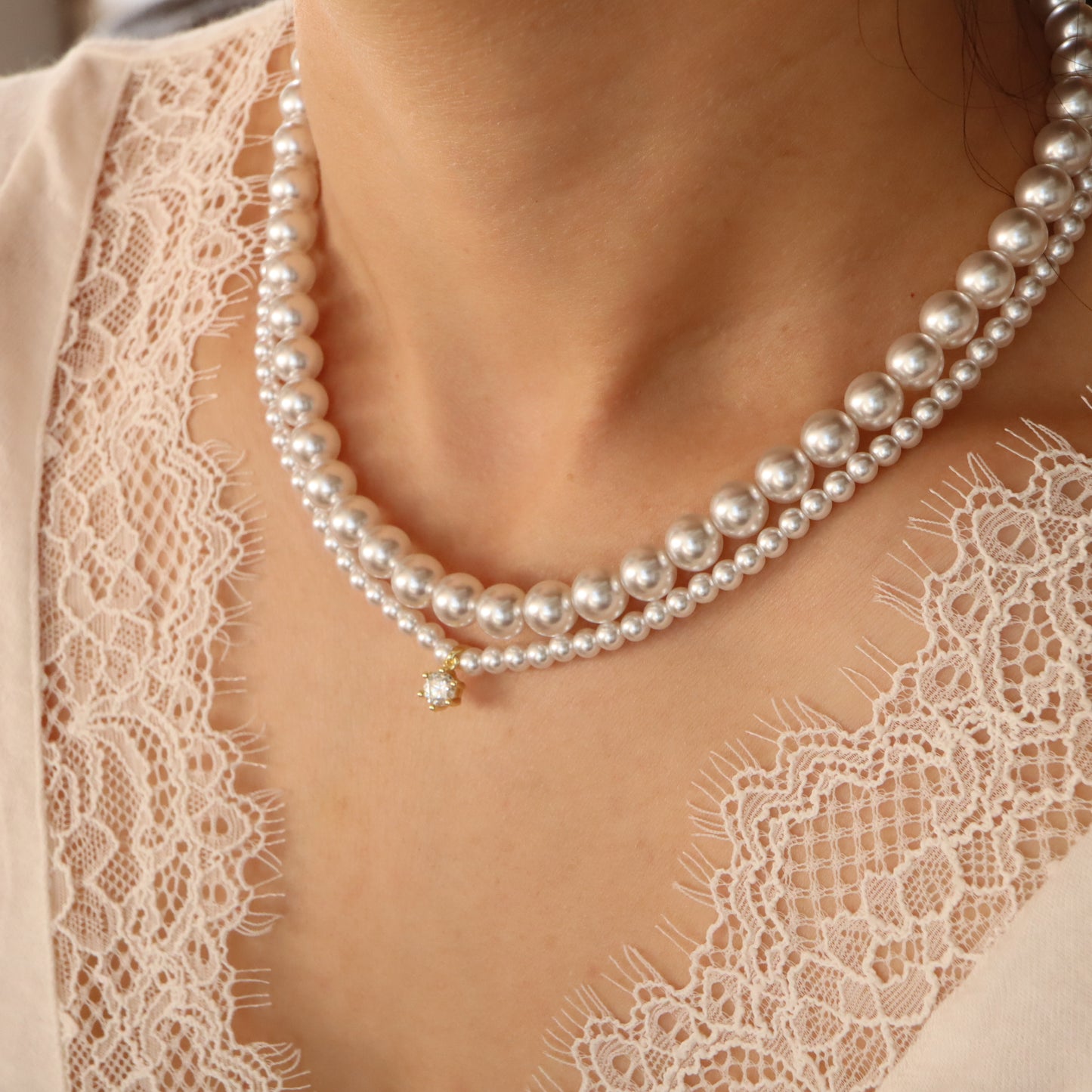 S925 8mm Perlenkette
