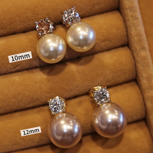 Boucles d'oreilles en perles et moissanite S925