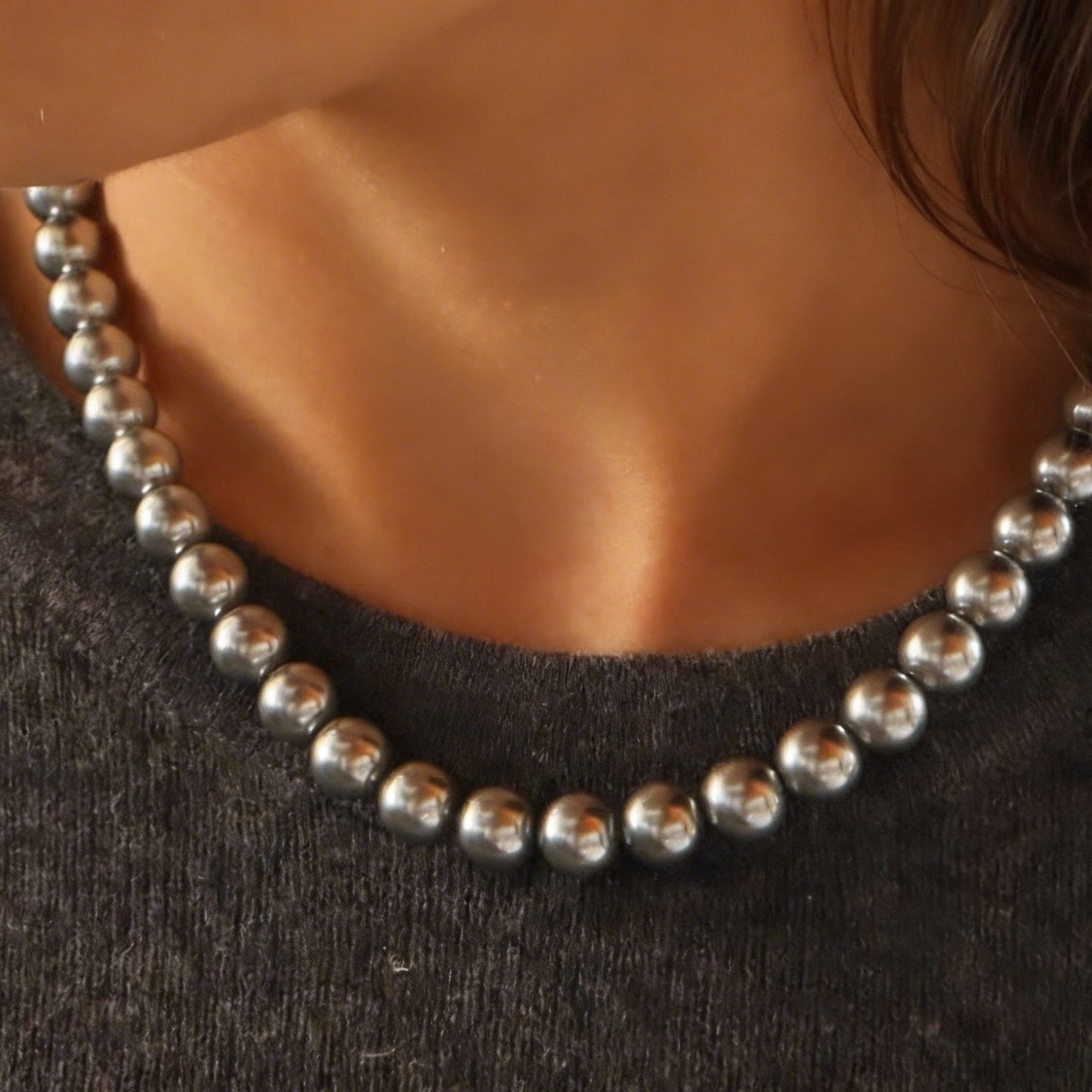 S925 8mm Perlenkette