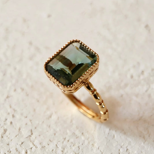Bague Améthyste Verte Synthétique S925