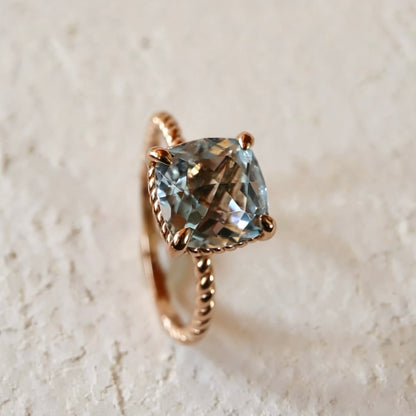 S925 Nature Blue Topas Ring