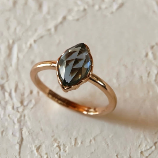 S925 Nature Blue Topas Ring