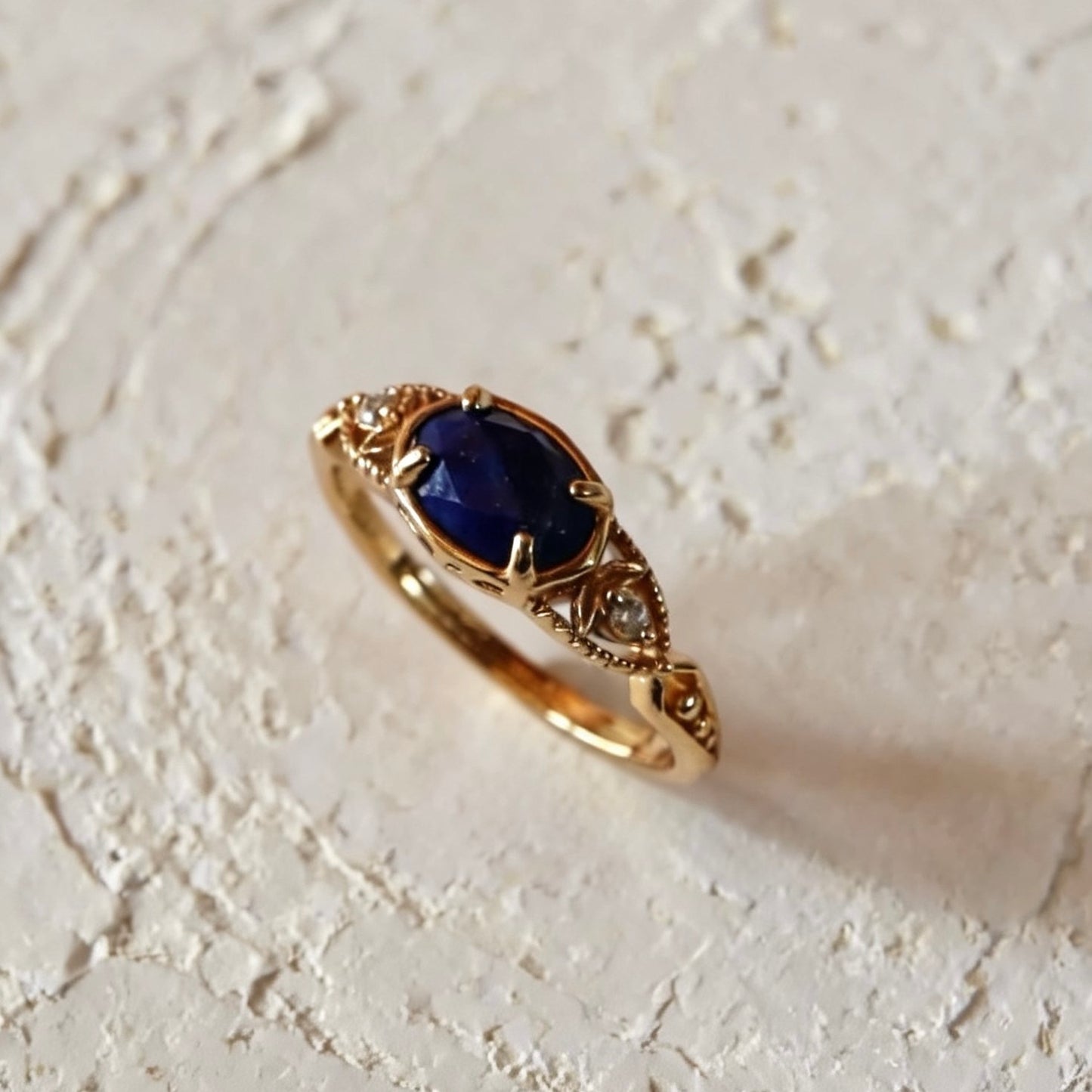 S925 Natur-Lapislazuli-Ring