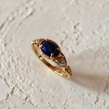 S925 Natur-Lapislazuli-Ring