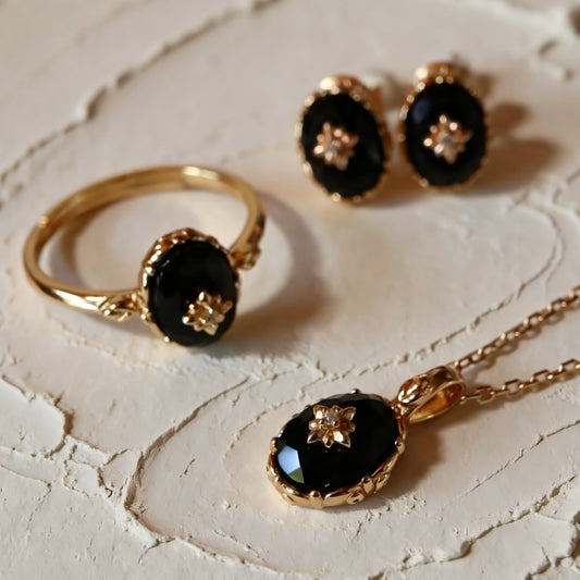 S925 Natural Black Agate Necklace