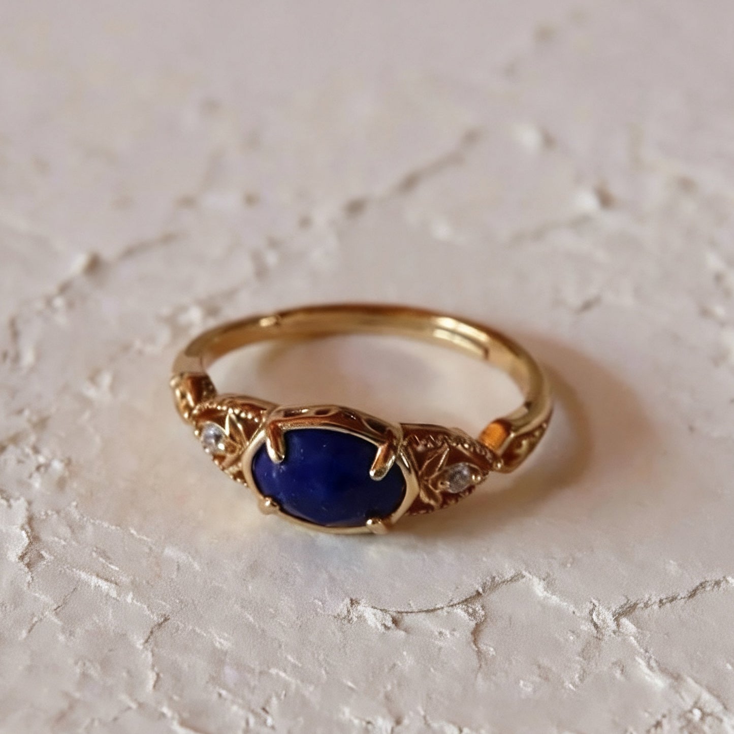 S925 Natur-Lapislazuli-Ring