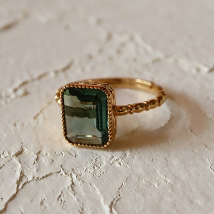 Bague Améthyste Verte Synthétique S925