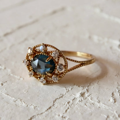 Bague S925 Topaze Bleue Naturelle