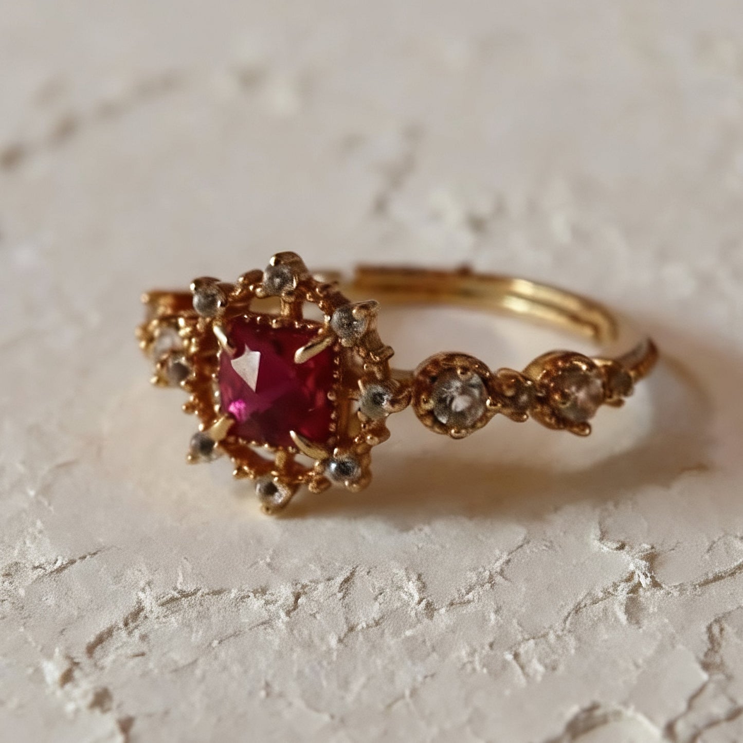 S925 Natur-Rubinring