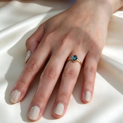 Bague S925 Topaze Bleue Naturelle