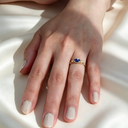 S925 Natur-Lapislazuli-Ring