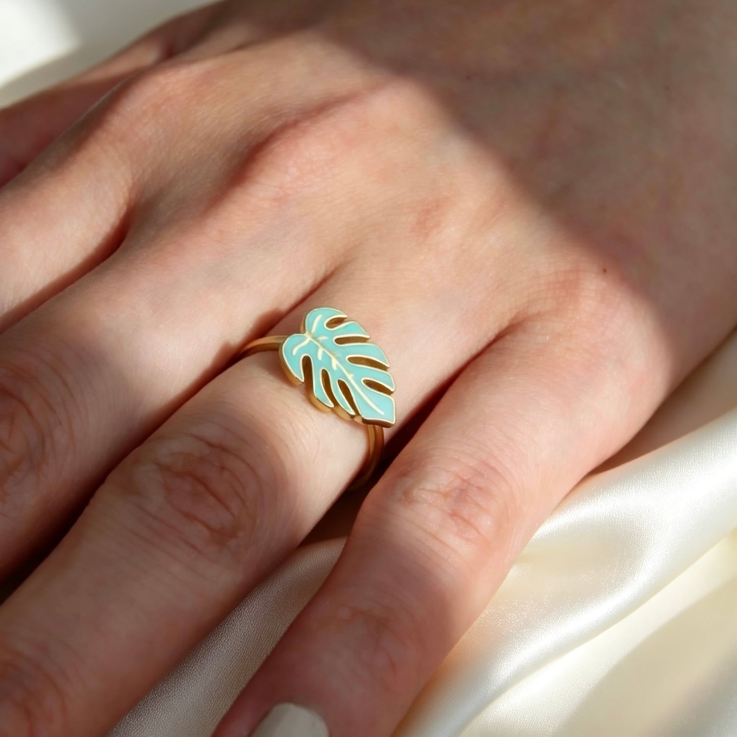 Bague feuille de sauge en argent 925