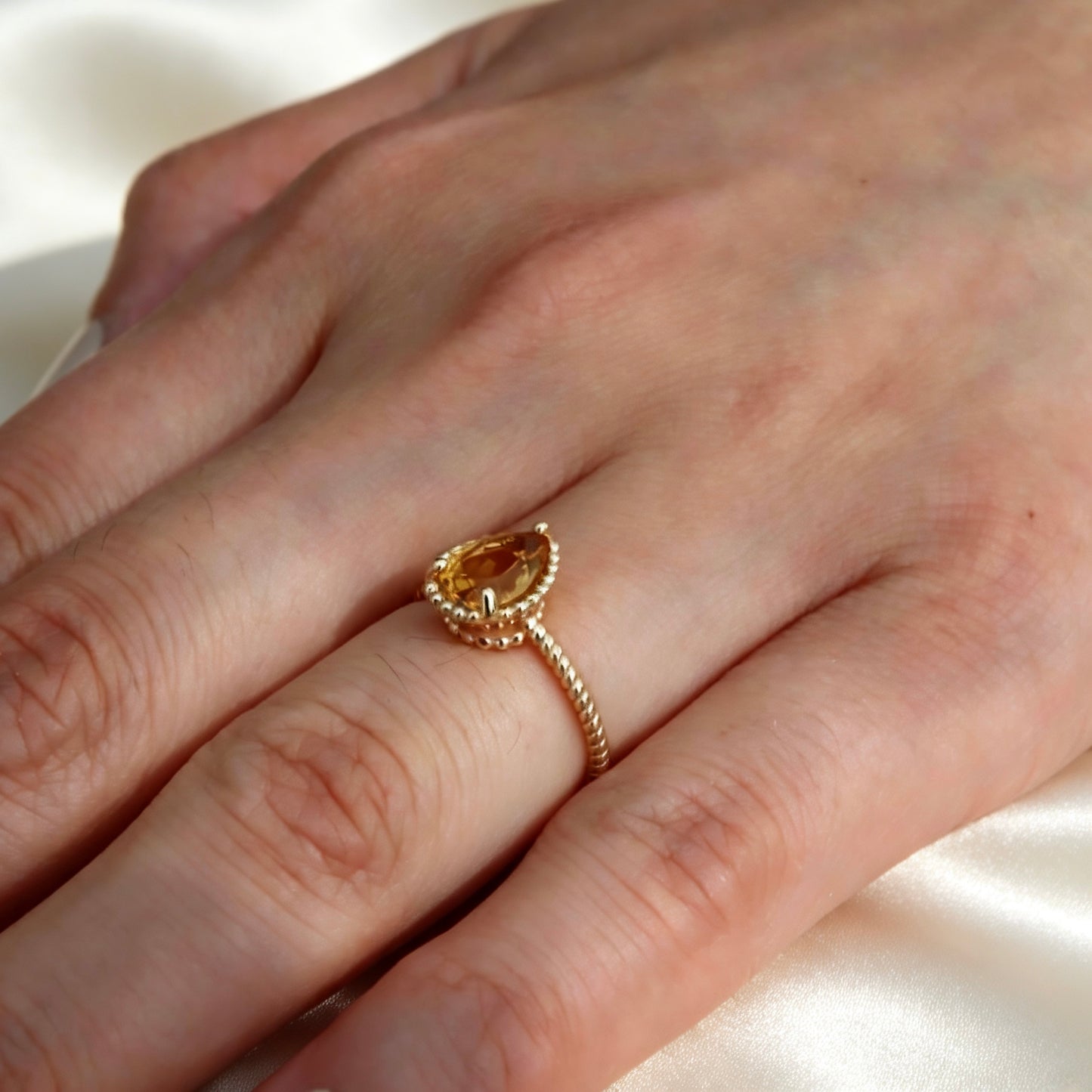 Bague en grenat mandarin S925