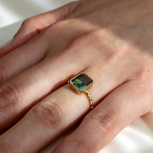 Bague Améthyste Verte Synthétique S925