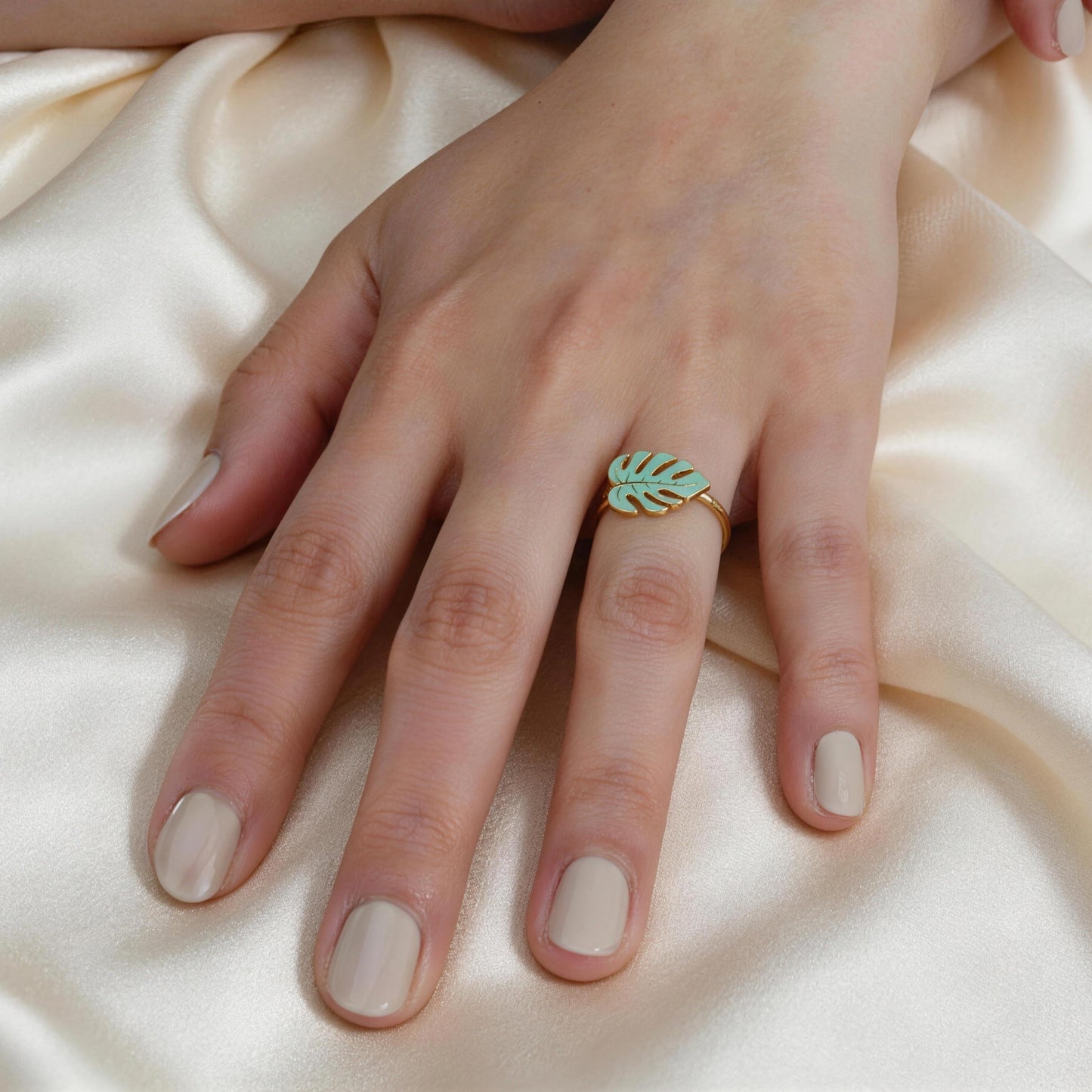 Bague feuille de sauge en argent 925