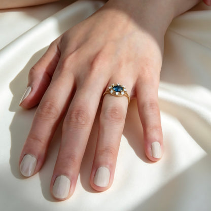 Bague S925 Topaze Bleue Naturelle