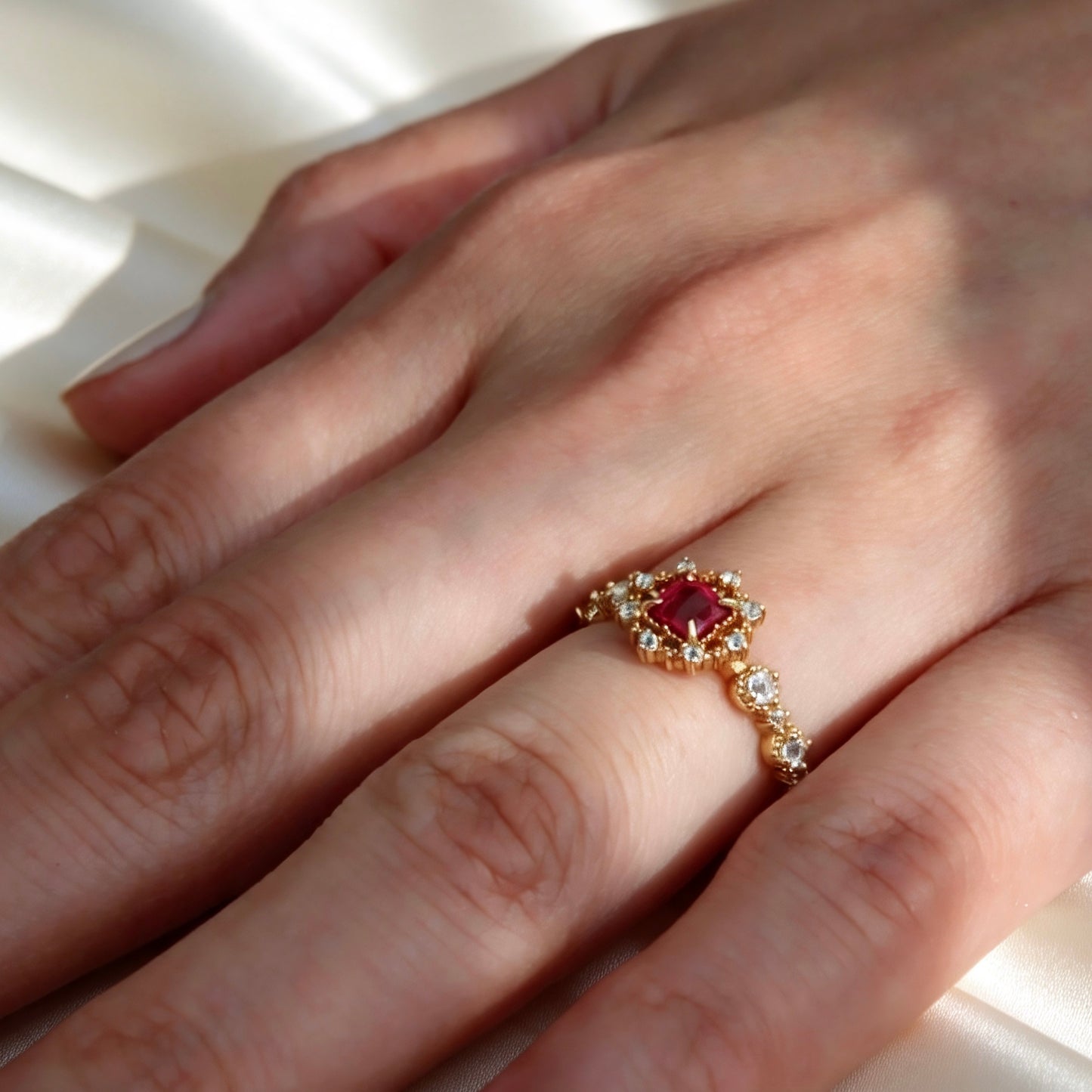 S925 Natur-Rubinring
